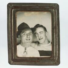 Affectionate Men Cuddling Photomatic Photo 1940s Gay Interest Photobooth H643 picture
