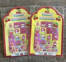 Vtg Scratch & Sniff Stickers Cherry New Greenbrier International 2 Packs picture