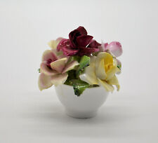Crown Staffs Miniature Flower Bouquet England Porcelain Pink Vintage 2.75