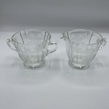 1930’s Clear American Sweetheart Footed Creamer & Sugar picture