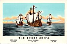 Postcard  The Three Sailing Ships Expedition England to Jamestown 1606 A10 picture