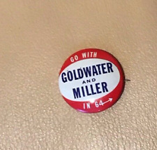 1964 Go With Goldwater and Miller Presidential Campaign Pinback Button picture