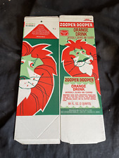 Vintage 1968 Zooper Dooper 2 QT Meadow Gold Orange Drink Carton Lion Graphics picture