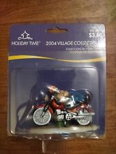 Holiday Time 2004 Village Collectibles Biker Man Laying On Motorcycle picture