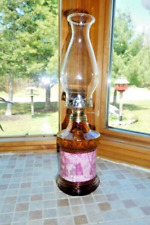 Oil Lamp medium size Amber colored glass excellent condition, no chips or cracks picture