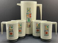 Vintage MCM 1960’s Texas Melamine 64oz pitcher and 4 handled Cups/Mugs picture
