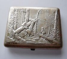 Russian Αntique brass cigarette case USSR Morning in a Pine Forest picture