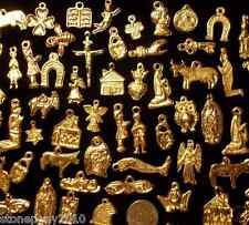 25 Milagros Charms Mexican Folk Art Imported Shiny GOLD Ex Votos Dijes Miracle picture
