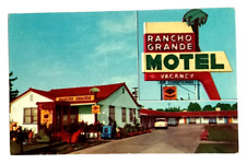 Rancho Grande Motel Lodi California CA Old Cars Street View UNP Postcard c1950s picture