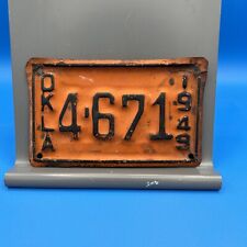 1949 Oklahoma Motorcycle License Plate Tag For Your Classic Harley Or Indian picture