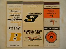 Bonanza Air Lines aviation DC-9 Fan Jets Silver Dart Fairchild F-27 matchbooks picture