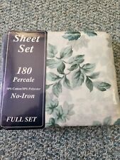 Springmaid NOS Full Size Sheet Set Green Leaves/ivy Pattern  picture