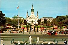 Postcard Jackson Square New Orleans Louisiana St Louis Cathedral   [ed] picture