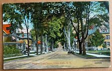 Postcard Glens Falls NY - c1910s Glen Street View Residences Old Car picture