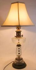 Antique VintageVictorian  Glass Oil Lamp Light Converted To Electric Working picture