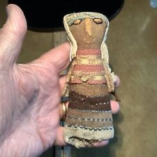 Peru Brown Skin DOLL dressed in 500+ year old Ancient CHANCAY Textile 900-1400AD picture