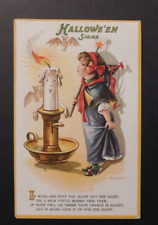 1913 USA Halloween Postcard Cover From Lancaster PA Local Use Blowing Candle picture