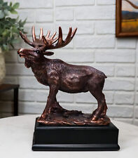 The Emperor Wild Elk Bull Moose Statue Bronze Electroplated Figurine With Base picture