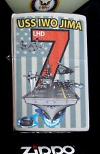 USS Iwo Jima (LHD-7) Zippo MIB Flag   Brushed Chrome picture