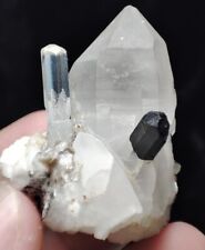 Aquamarine & Schorl Crystal Combined With Quartz Making Beautiful Combination-Pk picture