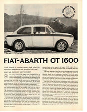 1965 FIAT ABARTH OT 1600 ~ ORIGINAL 4-PAGE ROAD TEST / ARTICLE / AD picture