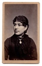 ANTIQUE CDV C. 1880s PRIOR BROS GORGEOUS LADY IN DRESS PROVIDENCE RHODE ISLAND picture