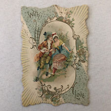 Antique Victorian Greeting Card Embossed Message of Love Unused Vintage picture