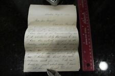 Antique 1889 Handwritten Personal Letter On Lined Paper With Embossed Stamp picture