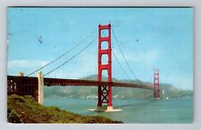 San Francisco CA-California, Golden Gate Bridge, Bay, Vintage c1955 Postcard picture