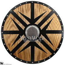 Viking Black Arrow Berserker Shield --- sca/larp/norse/medieval/armor/oak/wood picture