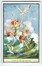 Fairies Postcard Fairy Dance Of The Sea Sprites Gull Rene Cloke Valentine & Sons picture