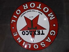 PORCELIAN TEXACO MOTOR OIL ENAMEL SIGN SIZE 30X30 INCHES DOUBLE SIDED picture