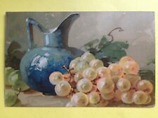 cpa illustration litho signed Catherine KLEIN grapes grapes white fruit jug picture