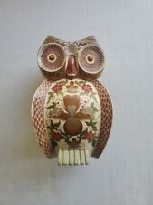 Hand Painted Wood Carved 8 Inch Owl Folk Art Figure picture