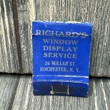 Vintage Richard's Window Display Service Rochester NY Matchbook Advertisement picture