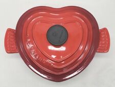 LE CREUSET Heart Shaped Cocotte Enamel Cast Iron Dutch Oven 2L Cerise Red w/Lid picture