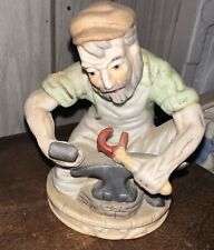 Vintage Porcelain Blacksmith Wrought Iron Worker Ceramic Hammer Anvil 5.75
