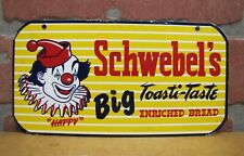 SCHWEBEL'S BIG TOASTI-TASTE BREAD Old Store Display Advertising Sign HAPPY CLOWN picture