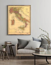 1890 Map of Italy | Vintage Italy Map | Italy Map Reproduction | Vintage Italy M picture