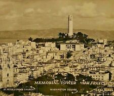 Vintage San Francisco Ca. Postcard Memorial Tower at Washington Square RPPC picture