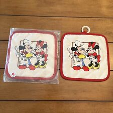 2 Vintage Disney Mickey & Minnie Mouse Pot Holders NEW MADE IN USA picture