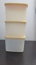 VINTAGE TUPPERWARE  CONTAINERS W/BEIGE LIDS - SET OF 3 (3.5