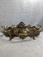 Solid Brass Rococo Style Antique Planter No Base 5.5” Tall 12 Wide picture