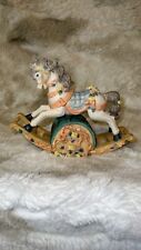 Vintage Ceramic Floral Rocking Horse Figurine picture