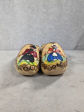 Vintage Dutch Wooden Shoe Set Hand Painted Hand Carved Clogs ~ Holland picture