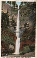 Postcard OR Columbia River Highway Multnomah Falls Benson Foot Bridge PC J6812 picture