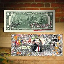 DONALD TRUMP Art of the Deal Sea of Money Genuine $2 U.S. Bill SIGNED by Rency picture