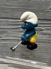 Vintage Smurf Golfer Figurine Schleich Peyo 1979 Hong Kong 2” picture
