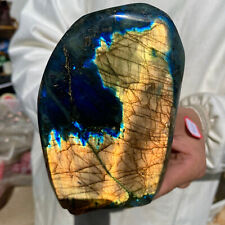 3.2lb Large Natural Labradorite Quartz Crystal Display Mineral Specimen Healing picture