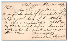 1875 Christian Heyer Sheboygan Wisconsin WI Boston MA Cancel Posted Postcard picture